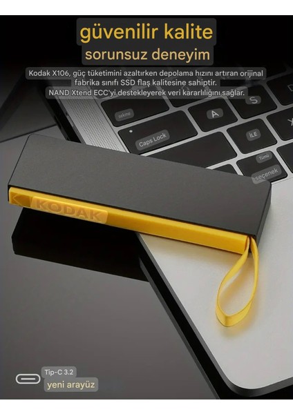 256Gb. 450Mb/s Yüksek Hızlı Usb Flash Bellek Type-C ve Usb 3.2 Kablo Dahil 2'si 1'Arada Ultra Hızlı Yeni Nesil Son Teknoloji Orjinal