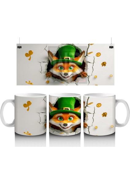 Şanslı Şapkalı Sevimli Tilki – Baskılı Kahve Kupası