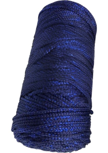 Makrome İpi 3mm Polyester Lacivert Simli
