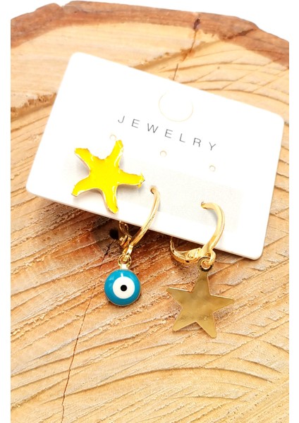 Renkli Figürlü Lüks Küpe