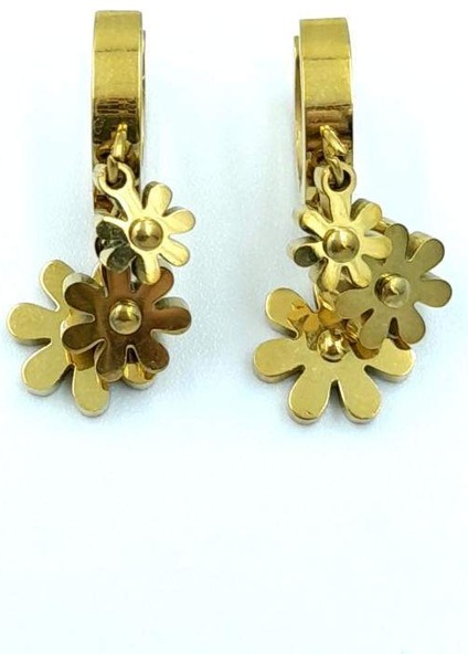 Gold Renk Figürlü Çelik Küpe