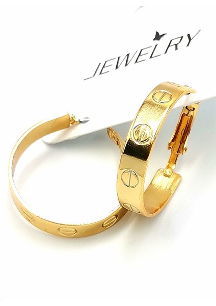 Altın Sarısı Halka Kararmaz Lüks Küpe