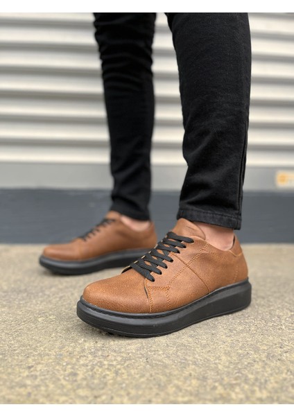 JY151 Boost Bağcıklı Erkek Günlük Sneaker Ayakkabı - Taba Siyah fiyatları