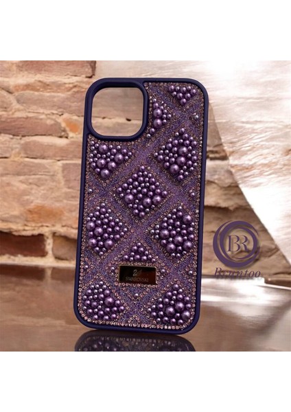 Apple iphone 15 Taşlarla Süslenmiş Kılıf Inci Boncuk Plaid Kapak . fırsatları