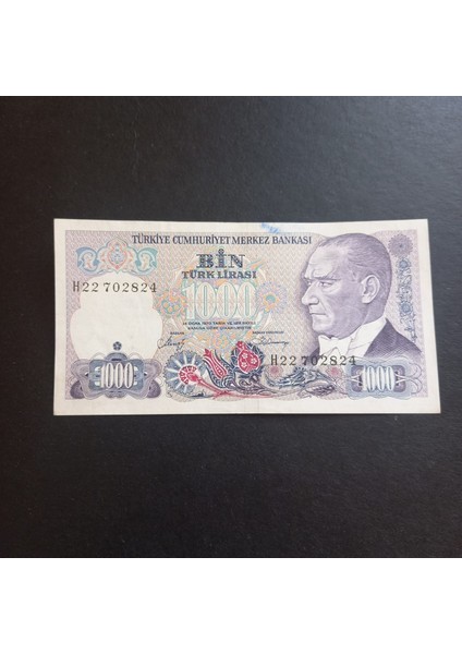 Escoines 39963688414995D590 7.emisyon 1000TÜRK Lirası H22 Serisi Çt Eski Kağıt Para