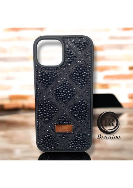 Apple iphone 12 / 12 Pro Taşlarla Süslenmiş Kılıf Inci Boncuk Plaid Kapak .