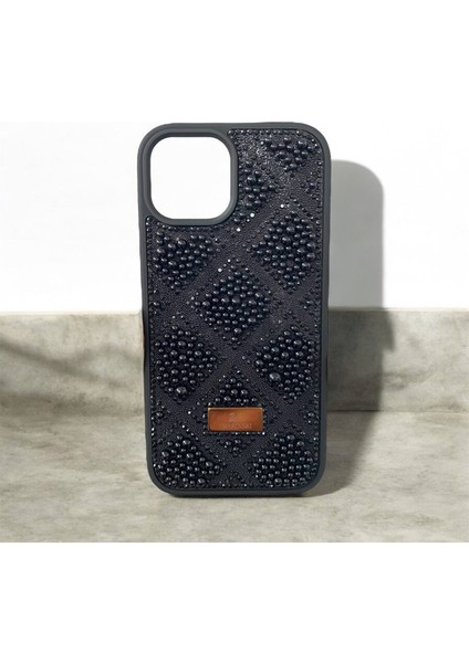 Apple iphone 12 / 12 Pro Taşlarla Süslenmiş Kılıf Inci Boncuk Plaid Kapak .