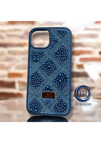 Apple iphone 12 / 12 Pro Taşlarla Süslenmiş Kılıf Inci Boncuk Plaid Kapak . modelleri