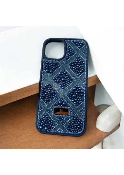 Apple iphone 12 / 12 Pro Taşlarla Süslenmiş Kılıf Inci Boncuk Plaid Kapak . indirimleri