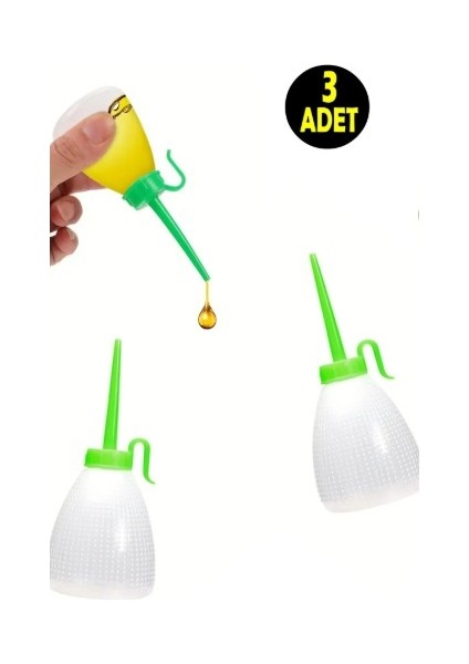 3 Adet 60 ml Motor Siliikon Makina Makine Yağı Yağlama Plastik Şişesi Huni Damlalık Şişe 122.7 *52MM