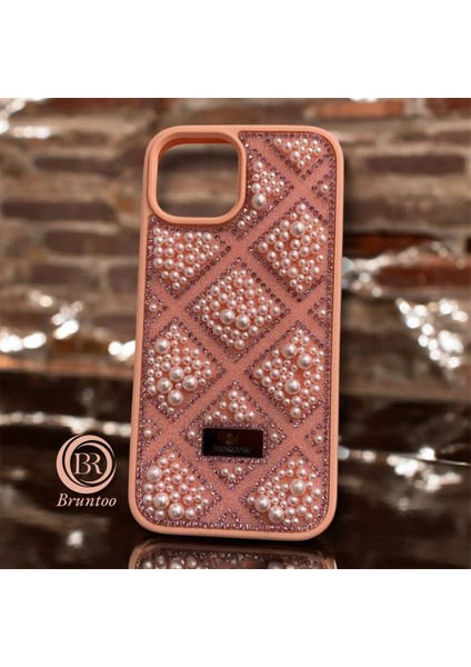 Apple iphone 12 / 12 Pro Taşlarla Süslenmiş Kılıf Inci Boncuk Plaid Kapak . modelleri