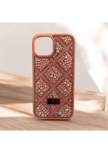 Apple iphone 12 / 12 Pro Taşlarla Süslenmiş Kılıf Inci Boncuk Plaid Kapak . indirimleri