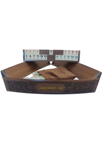 Wood Art Ahşap Oval Okey Takımı Geyik Motifli Masif Ahşap 106 Taş ve 4 Istaka ile modelleri