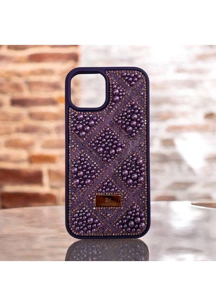 Apple iphone 13/14 Taşlarla Süslenmiş Kılıf Inci Boncuk Plaid Kapak . indirimleri