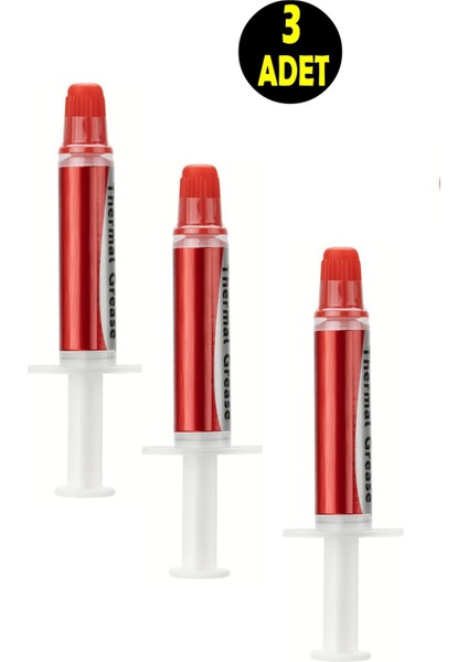 3 Adet 10 ml 1.63W/M.K Şırınga Termal Macunu Işlemci Pastası Cpu VGA Radyatör Pastası Isı Iletken