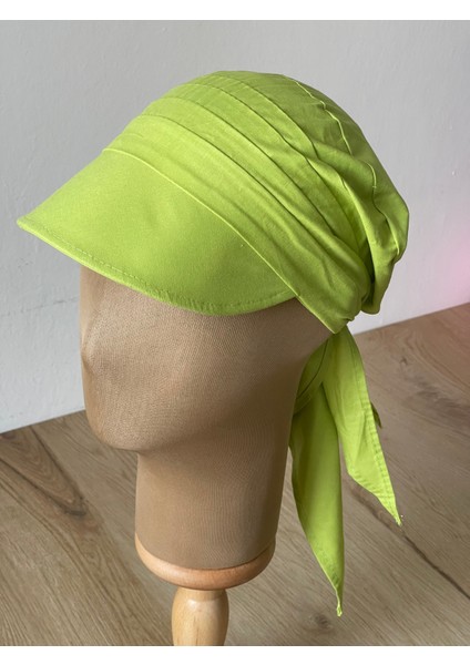 Safari Kadın Şapkası , Bağlamalı Eşarplı Şapka Plaj Şapkası Siperli Bandana Şapka