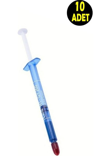 10 Adet Tek Kullanımlık Şırınga Tip Termal Macunu Işlemci Cpu VGA Yonga Radyatör Pastası Isı Iletken