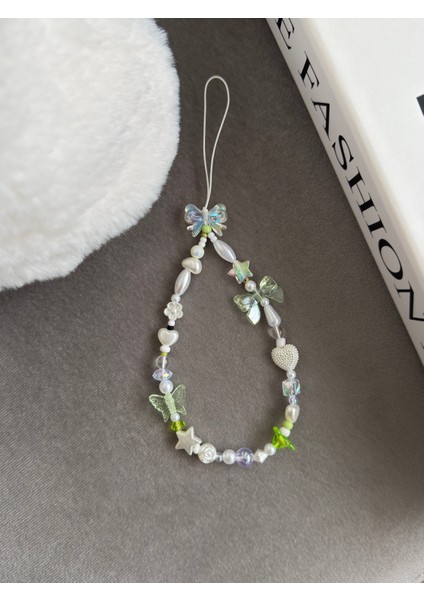 Yeşil Fiyonk Charm Telefon Askısı Telefon Süsü Fotoğraf Makinesi Süsü fiyatları