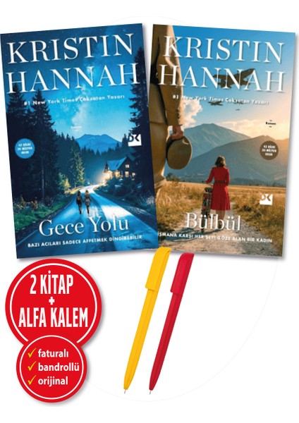 Alfa Kalem+ ''kristin Hannah'' 2 Kitap Yeni ''bülbül + Gece Yolu'' Edebiyat Roman Doğan Kitap