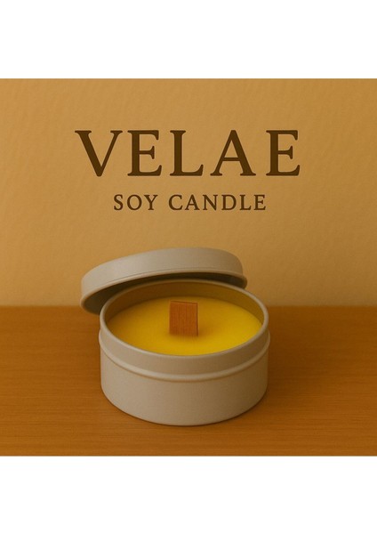 Metal Kutuda El Yapımı Mum Doğal Soya Wax(2 Adet)