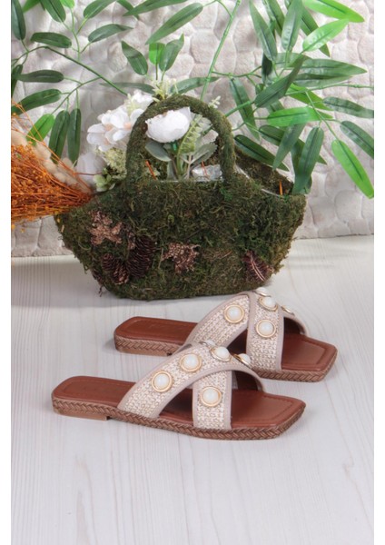 014-20 Fls Toka Detaylı Tatil Terliği Günlük Terlik Kadın Terlik fırsatları