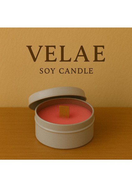 Metal Kutuda El Yapımı Mum Doğal Soya Wax (2 Adet)