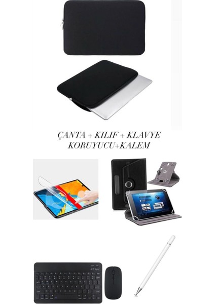 Samsung Galaxy A9 X110 8.7'' Uyumlu 5in1 Set Kılıf Klavye Mouse Kalem Çanta Nano