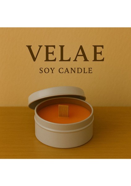 Metal Kutuda El Yapımı Mum Doğal Soya Wax (2 Adet)