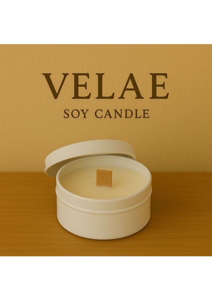 Metal Kutuda El Yapımı Mum Doğal Soya Wax(2 Adet)