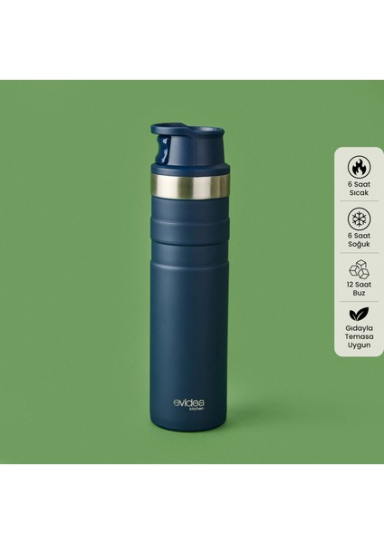 Kitchen Bireysel Termos - Lacivert - 600 Ml