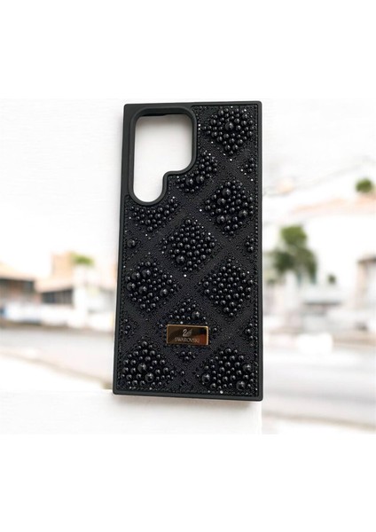 Samsung Galaxy S23 Ultra Taşlarla Süslenmiş Kılıf Inci Boncuk Plaid Kapak . fırsatları