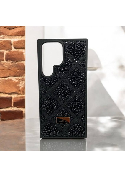 Samsung Galaxy S23 Ultra Taşlarla Süslenmiş Kılıf Inci Boncuk Plaid Kapak . indirimleri