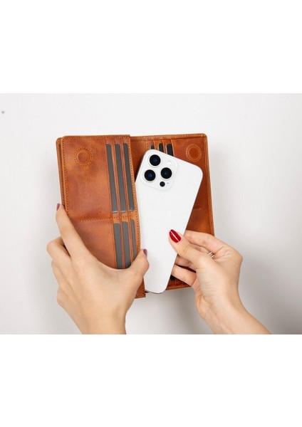 Mulvxurg URG02 Aura Hakiki Deri, El Yapımı, Telefon Bölmeli, Kadın Cüzdanı, Karamel (Mulvix) fiyatları