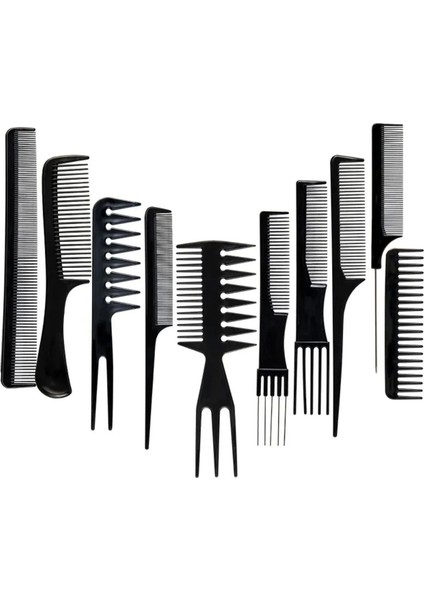 10 Parça Profesyonel Kuaför Tarak Seti - Saç Kesim, Ayırma, Şekillendirme ve Fön Tarağı fiyatları