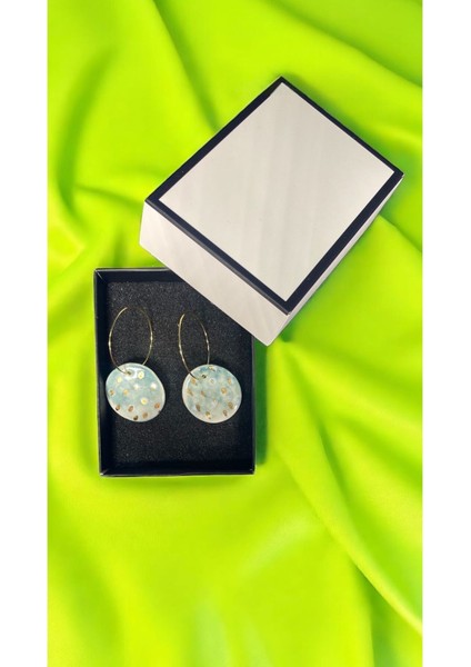 Silvestra “gerçek Altın Aqua Speck” 24 Ayar Porselen Küpe