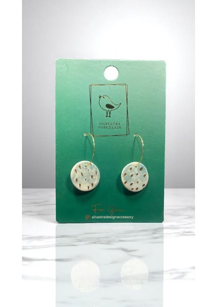 Silvestra “gerçek Altın Aqua Speck” 24 Ayar Porselen Küpe modelleri