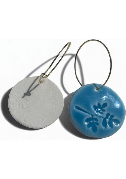 Silvestra “blue Leaf” El Yapımı Porselen Küpe indirimleri