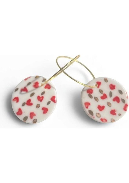 Silvestra “gerçek Altın Red Hearts” Porselen Küpe modelleri