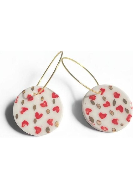 Silvestra “gerçek Altın Red Hearts” Porselen Küpe indirimleri