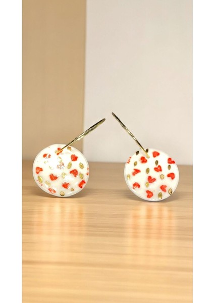 Silvestra “gerçek Altın Red Hearts” Porselen Küpe