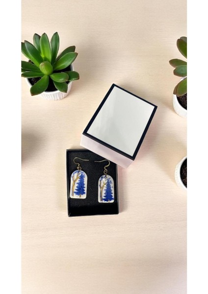 Silvestra “gerçek Altın Blue Forest” El Yapımı Porselen Küpe fiyatları