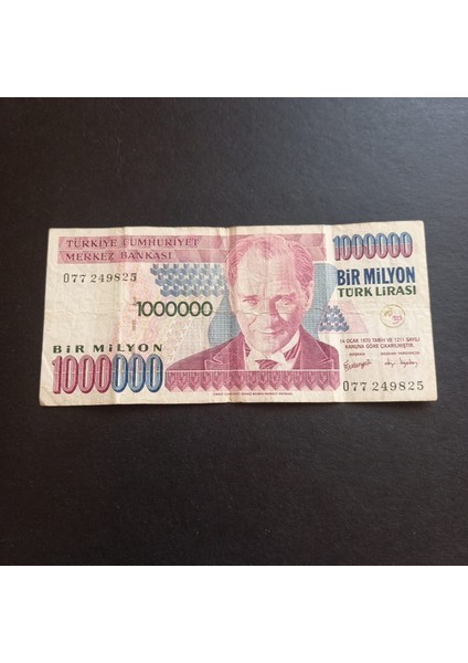 Escoines 39963688417BD9E45B 7.emisyon 1 Milyon Türk Lirası O77 Serisi Eski Kağıt Para