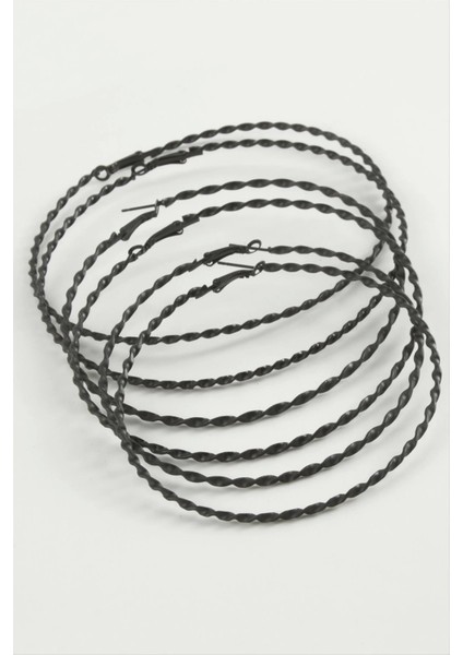 Burgulu Metal Halka Küpe 6 Adet