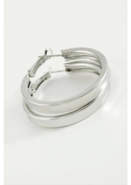 Düz Kare Halka Küpe 4,5 cm