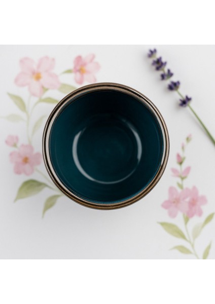 Silvestra El Yapımı Çift Bombeli Stoneware Kupa 330 ml - Indigo indirimleri