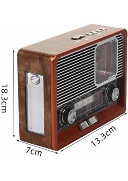 Vintage Nostaljik Radyo Aux Usb Sd Kart Girişli Şarjlı Bluetooth Bağlantılı fırsatları