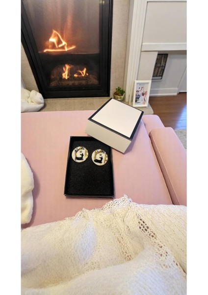 Silvestra “golden Deer” El Yapımı 24 Ayar Altın Detaylı Porselen Küpe