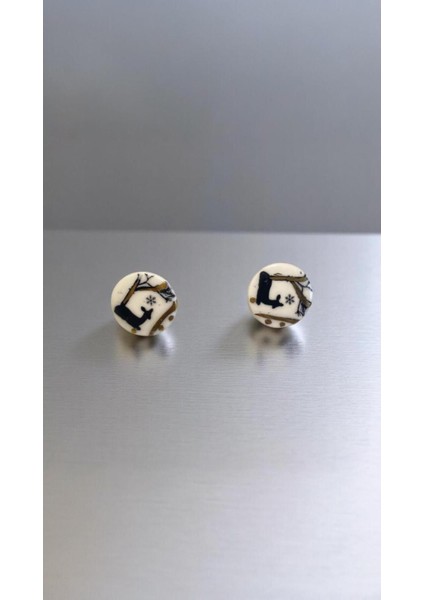 Silvestra “golden Deer” El Yapımı 24 Ayar Altın Detaylı Porselen Küpe fiyatları