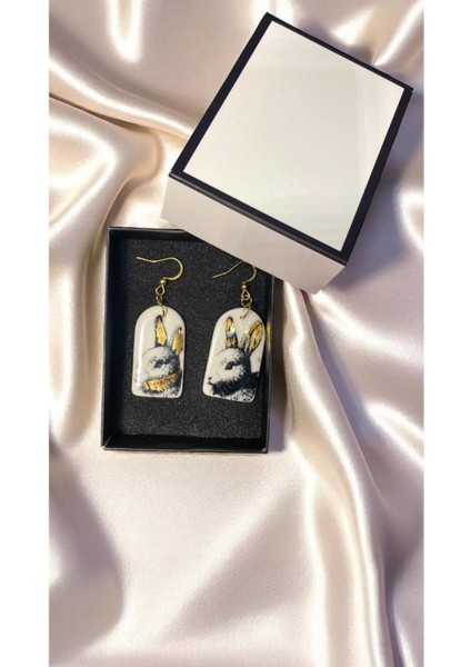 Silvestra “golden Bunny” El Yapımı Porselen Küpe fiyatları