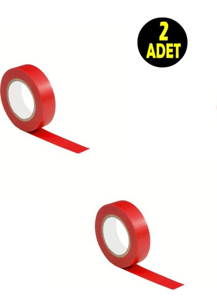 2ADET Kırmızı Elektrik Izole Tamir Bandı Elektrikçi Izolebant Kablo Lnb Elektrik Tesisatı Izole Bant